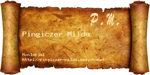 Pingiczer Milda névjegykártya